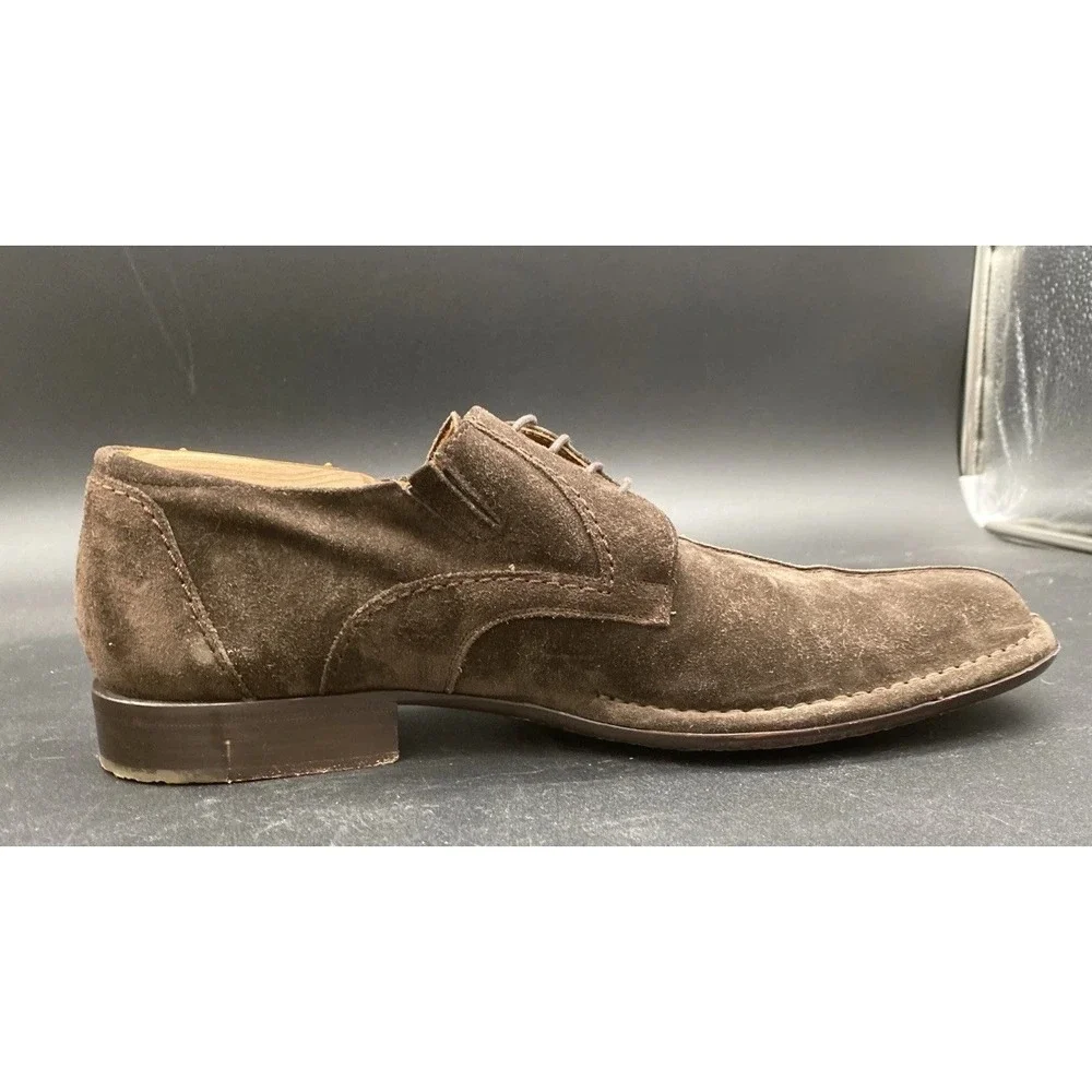 Mezlan Rusty Dark Brown Suede Leather  Oxford Dress Shoes Size 10 Damage Box Inc
